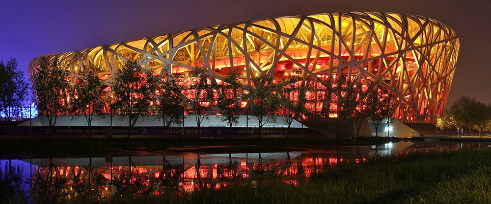 Олимпийский стадион в Пекине в цветах Caparol
